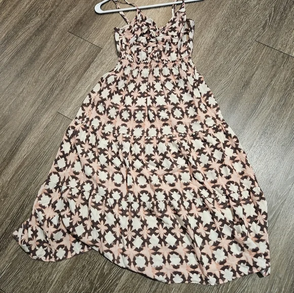 Loft Floral Pink and Brown Maxi Dress 2p Will Take Best Offer - Picture 2 of 5